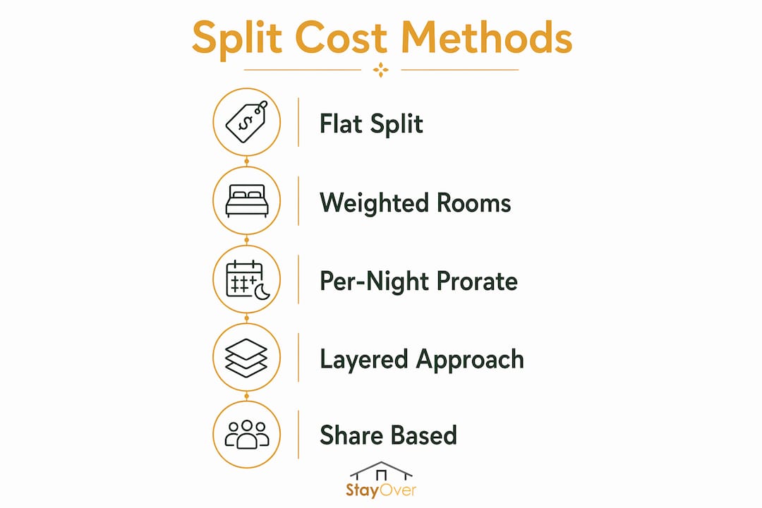 Infographic showing methods to split cabin rental costs