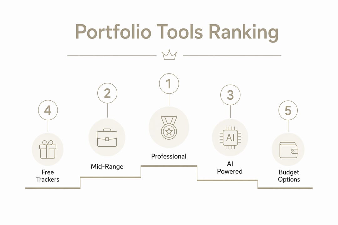 Infographic showing ranked portfolio analysis tool categories