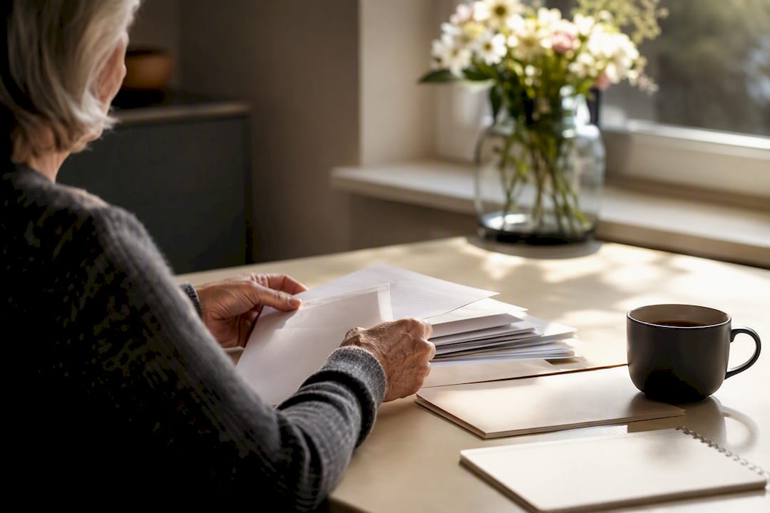 Hands arranging financial planners for retirement
