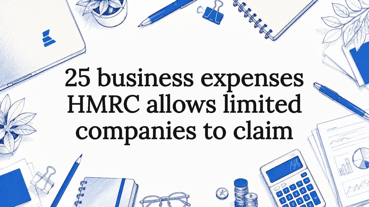 Decorative business expenses title card illustration