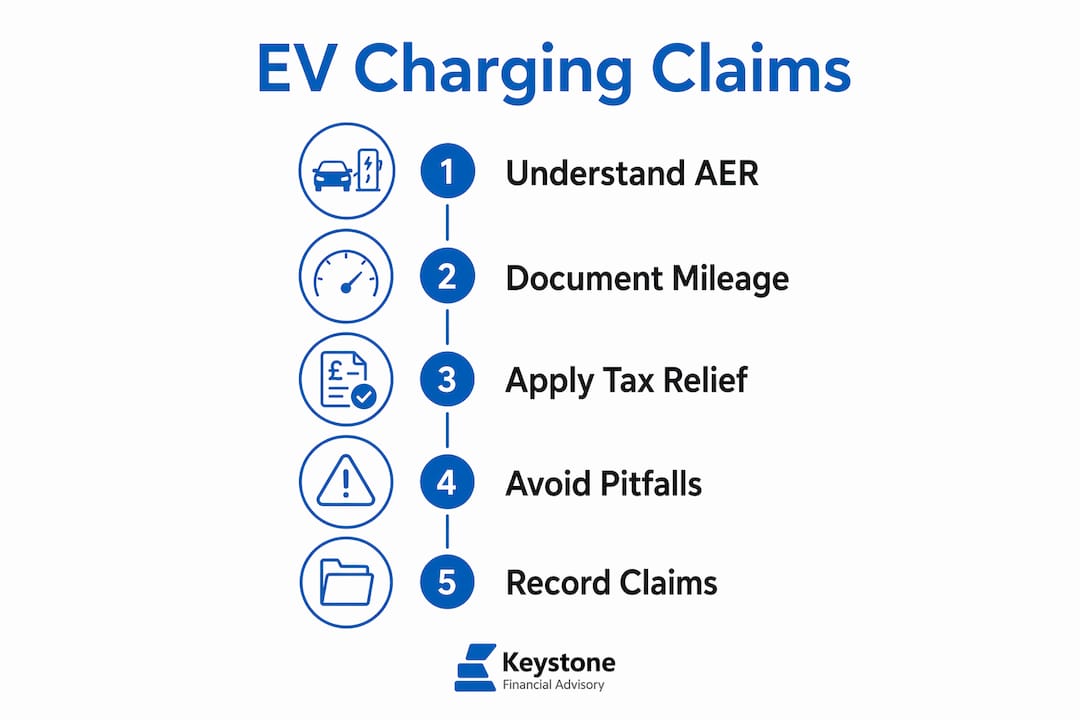 Infographic showing EV charging claims process steps
