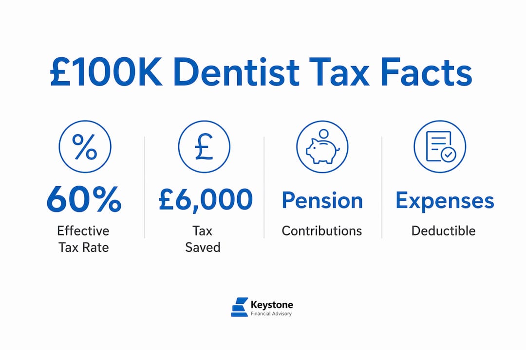 Infographic showing key dentist tax facts