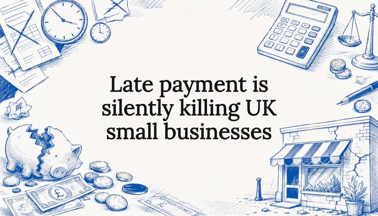 Decorative financial stress title card illustration