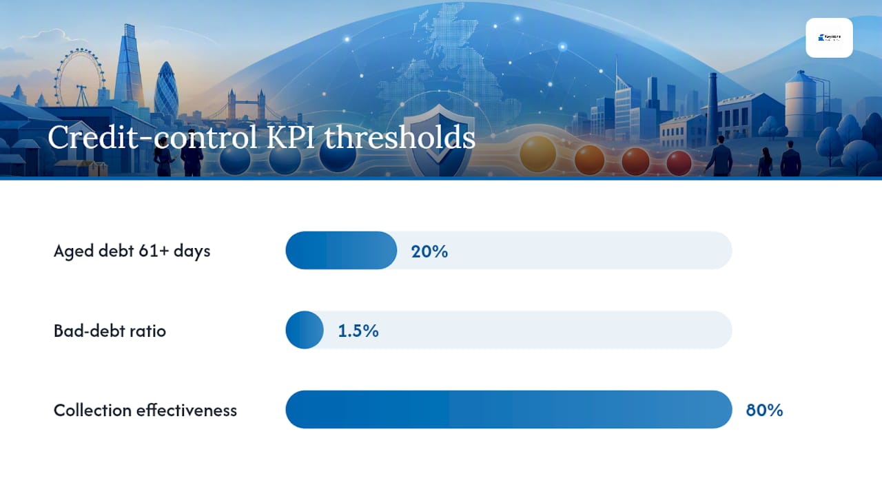 Diagram showing credit control KPIs and thresholds