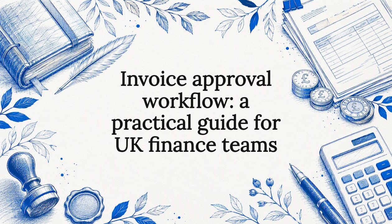 Decorative sketch illustration on invoice approval theme