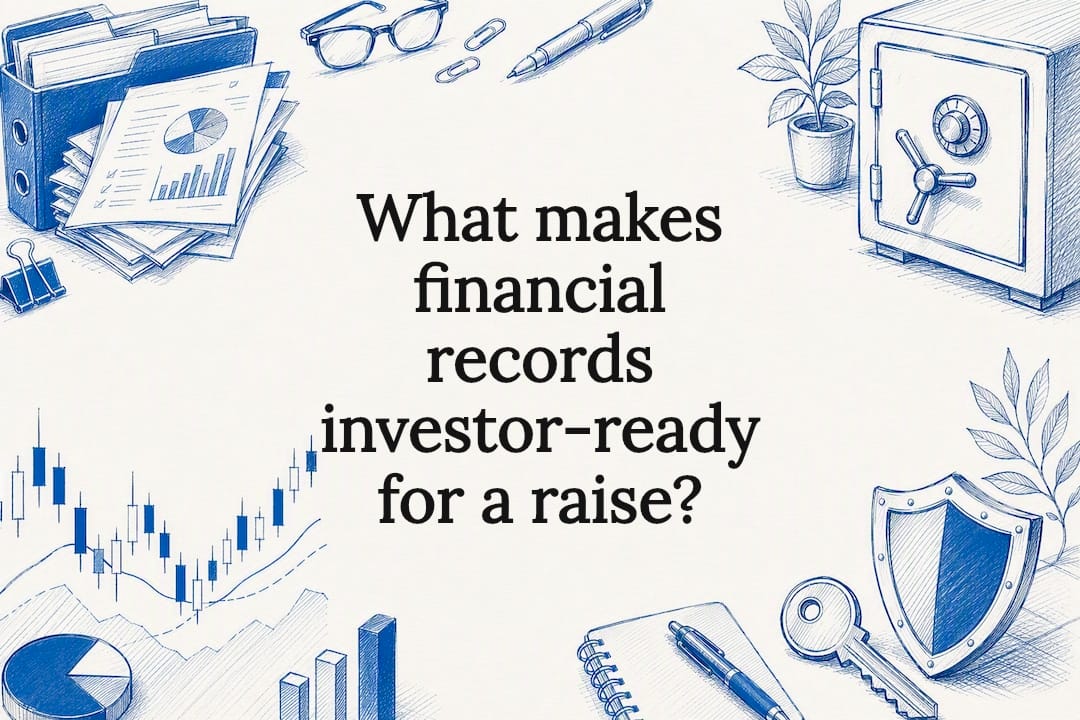 Decorative title card illustration for financial records and investor readiness article