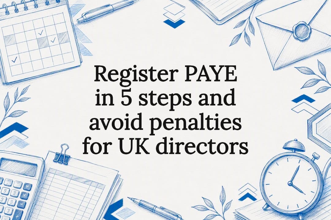 Decorative PAYE registration title card illustration