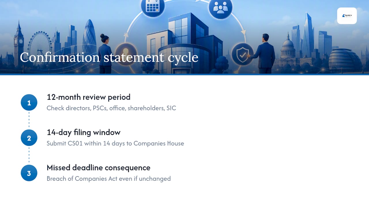Confirmation statement cycle and register checks