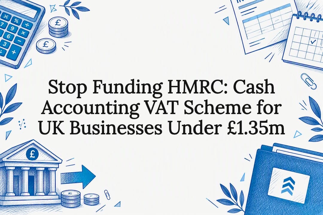Decorative cash accounting VAT title card