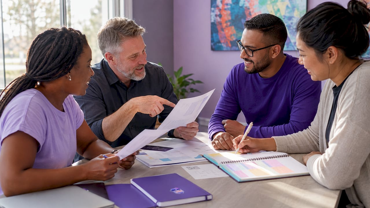 Church team discussing automated meeting notes
