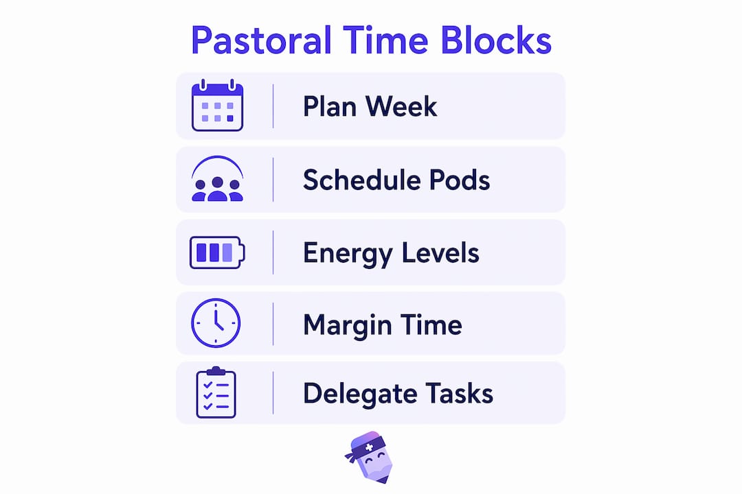 Infographic showing pastoral time management steps