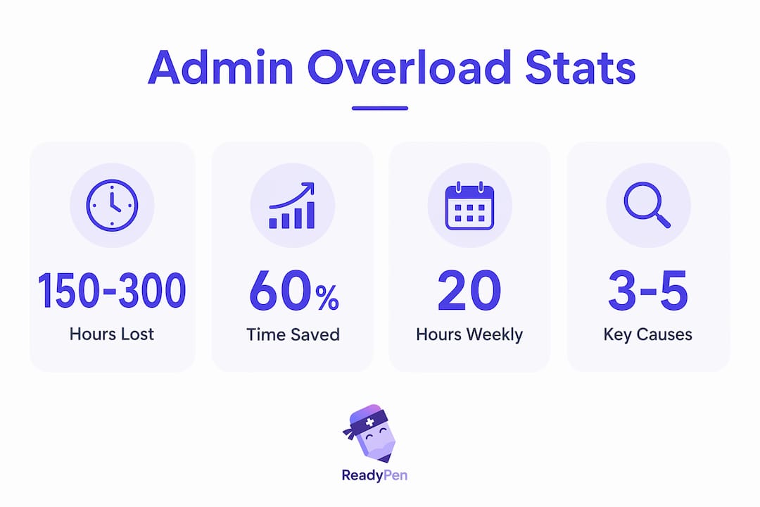 Infographic showing church admin workload statistics