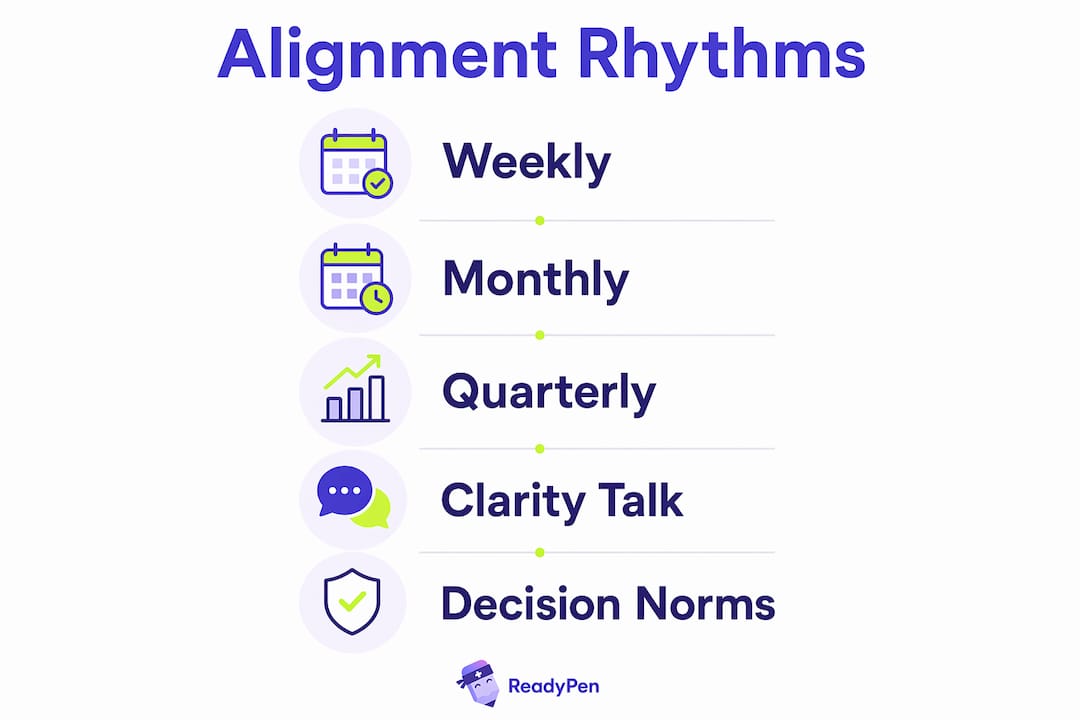 Infographic showing ministry team alignment steps