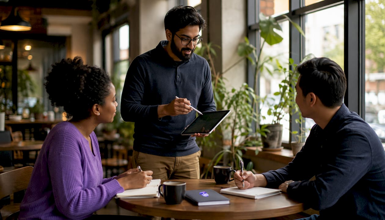 Pastor coordinating ministry team digitally