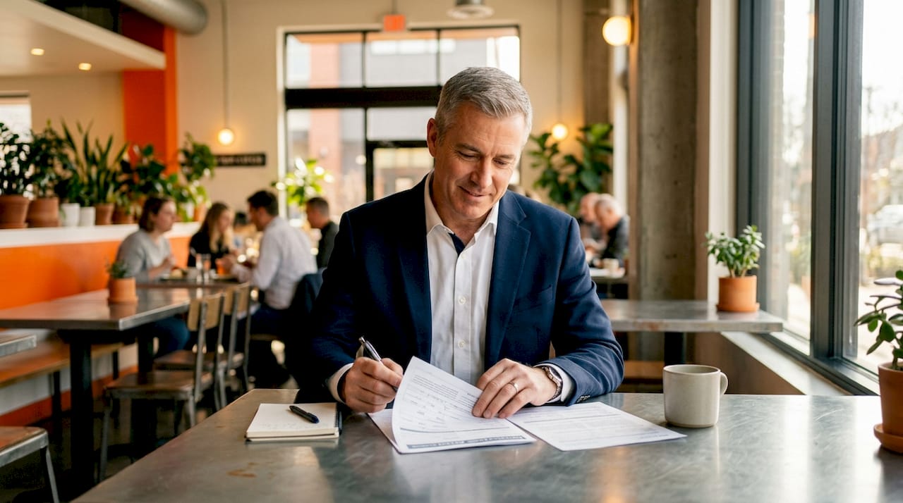 Mortgage broker reviewing income documents