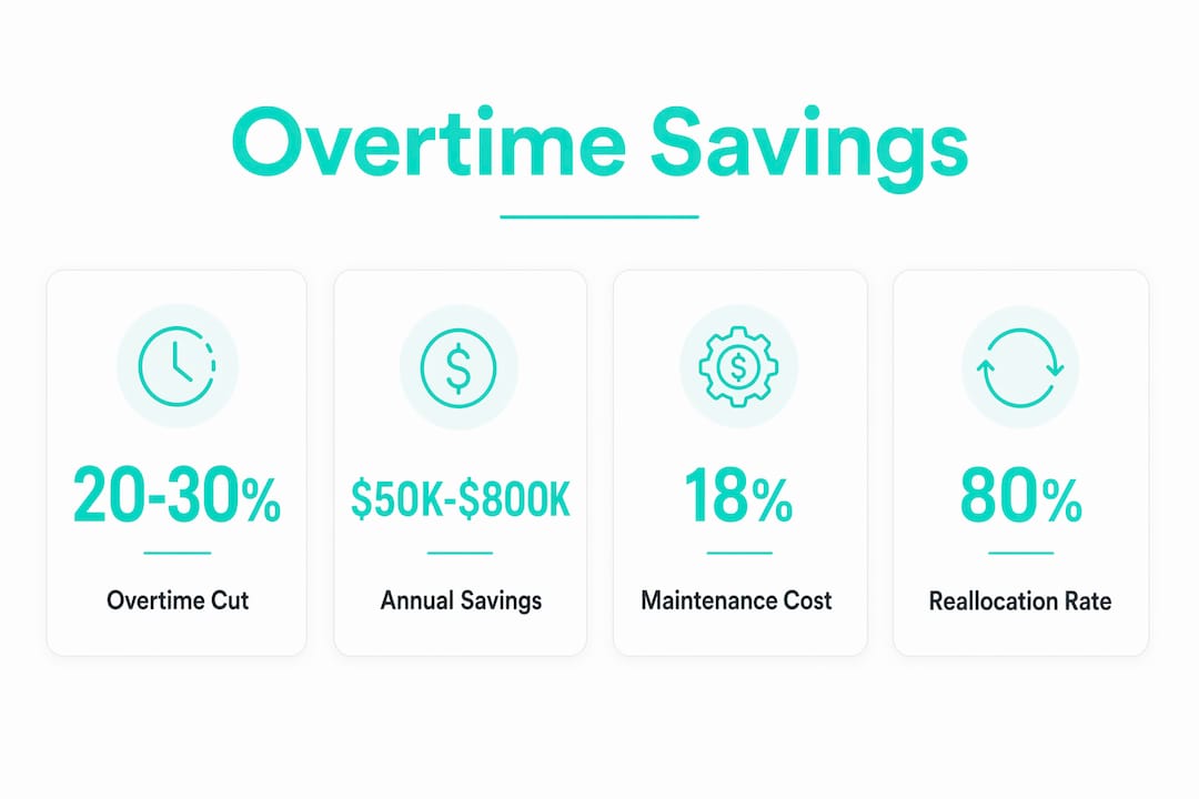 Infographic illustrating overtime automation key savings