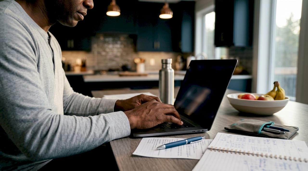 Hands typing on laptop integrating payroll data