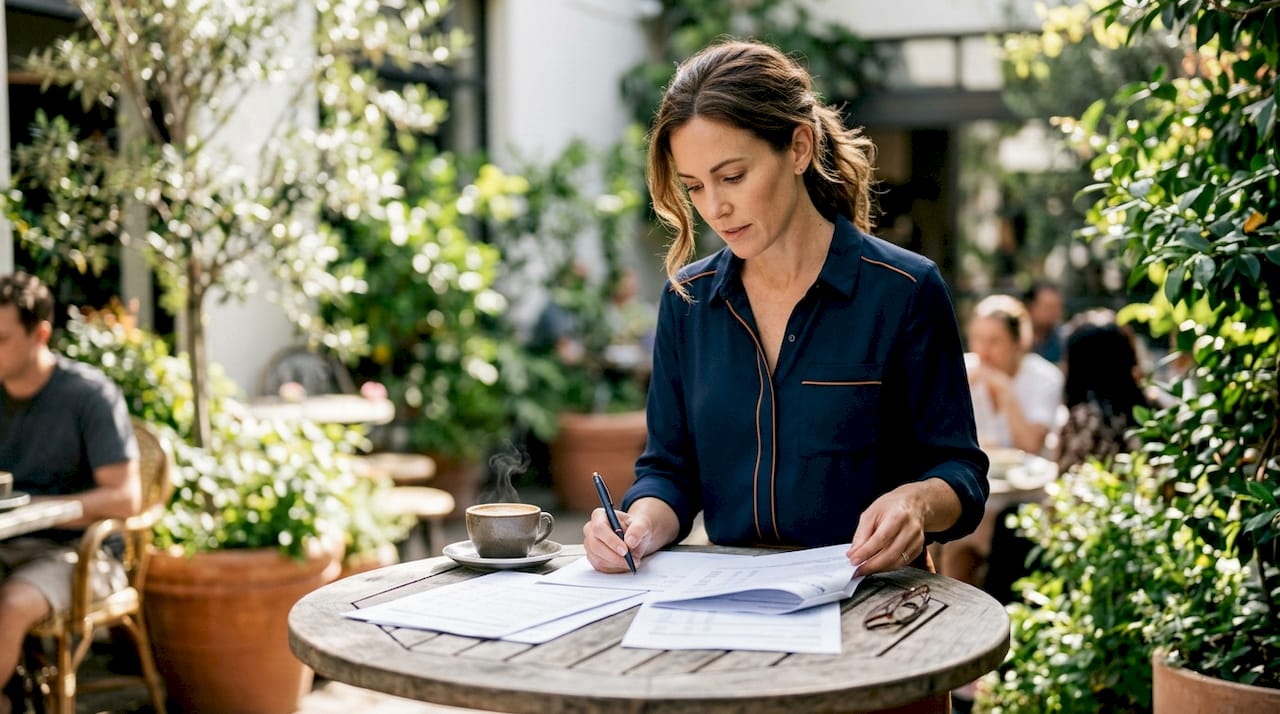 Loan officer processing bank statement loan documents