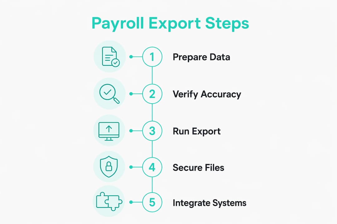 Infographic showing key payroll export steps