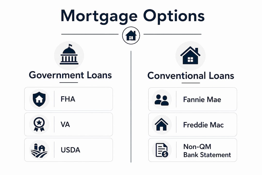 Infographic comparing mortgage loan types