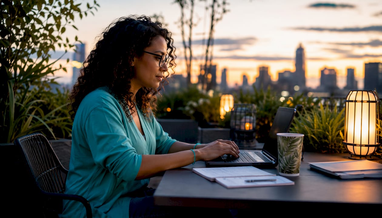 Female network engineer managing encrypted GPS data in server room