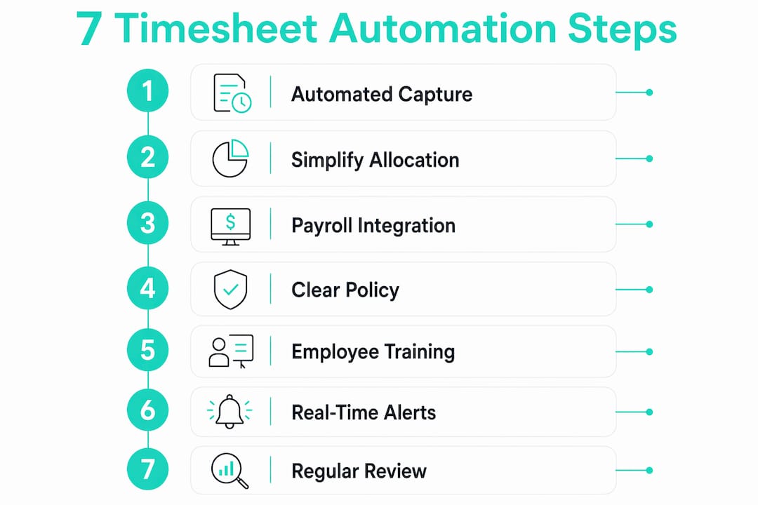 Infographic showing 7 automation steps