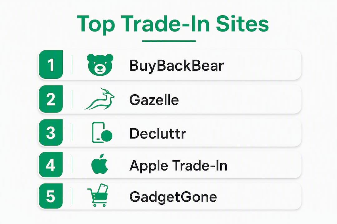 Infographic showing rankings of top phone trade-in sites