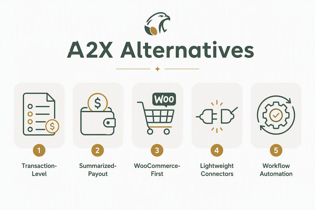 Infographic showing hierarchy of A2X ecommerce alternatives