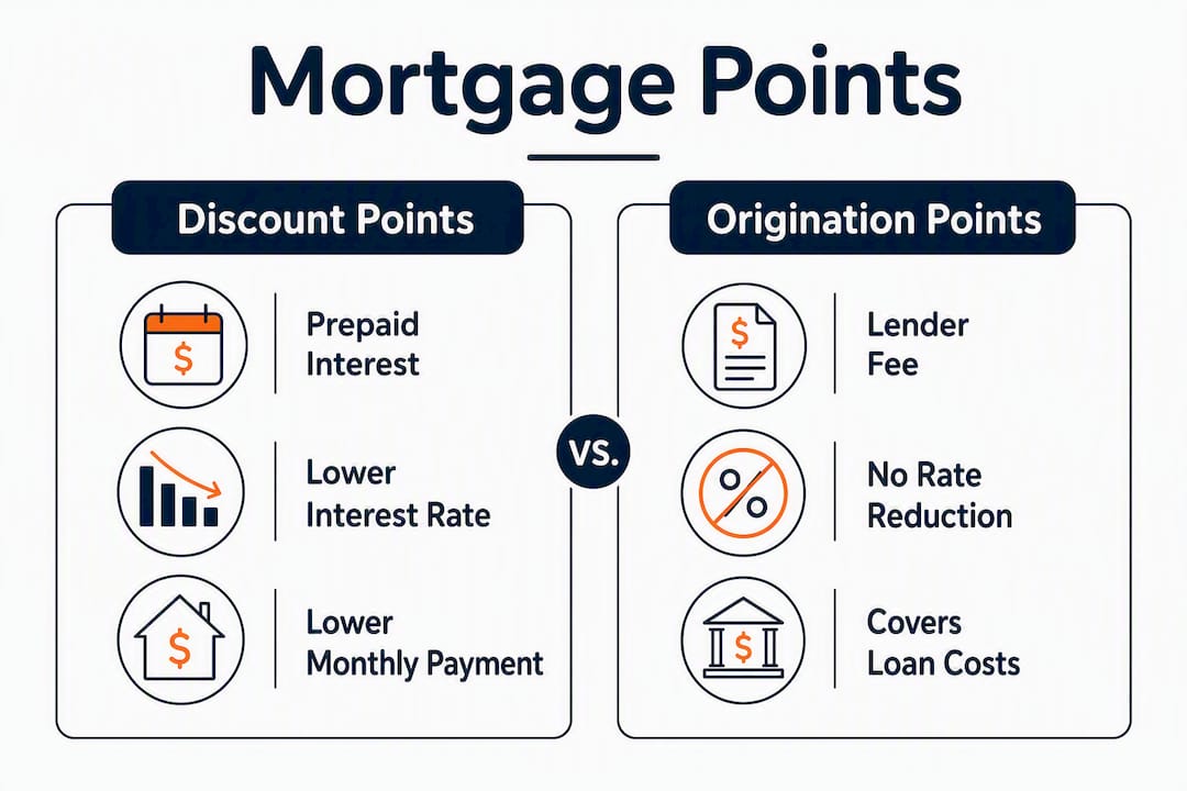 Infographic comparing discount points and origination points