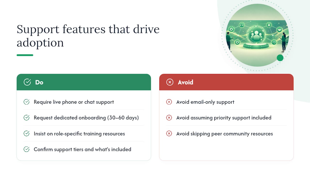 What support and training should you expect from recon software vendors? — overview diagram