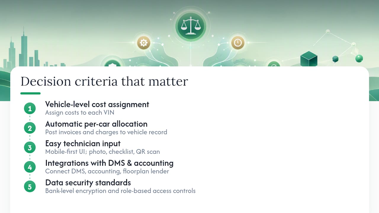 Decision criteria that actually matter — overview diagram
