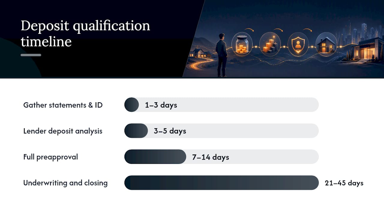 How should realtors advise self-employed clients who plan to qualify on deposits?, overview diagram