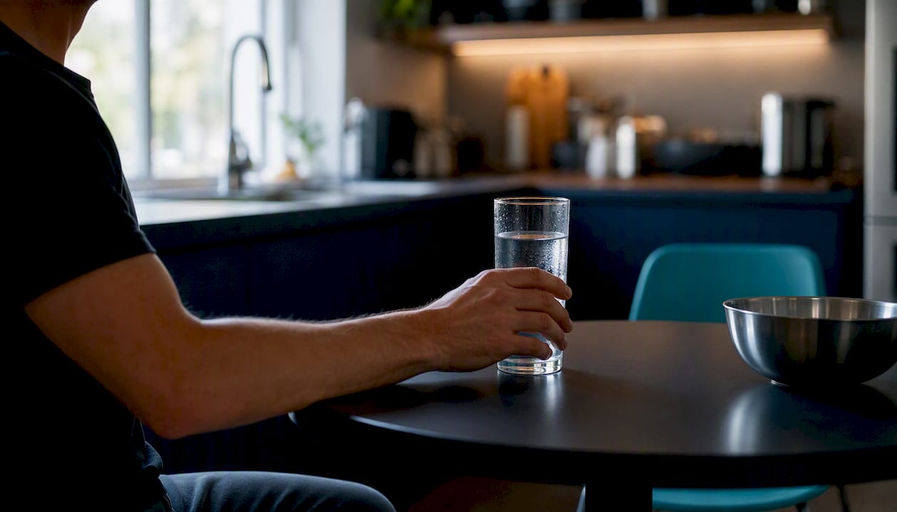 Employee pouring water on rest break