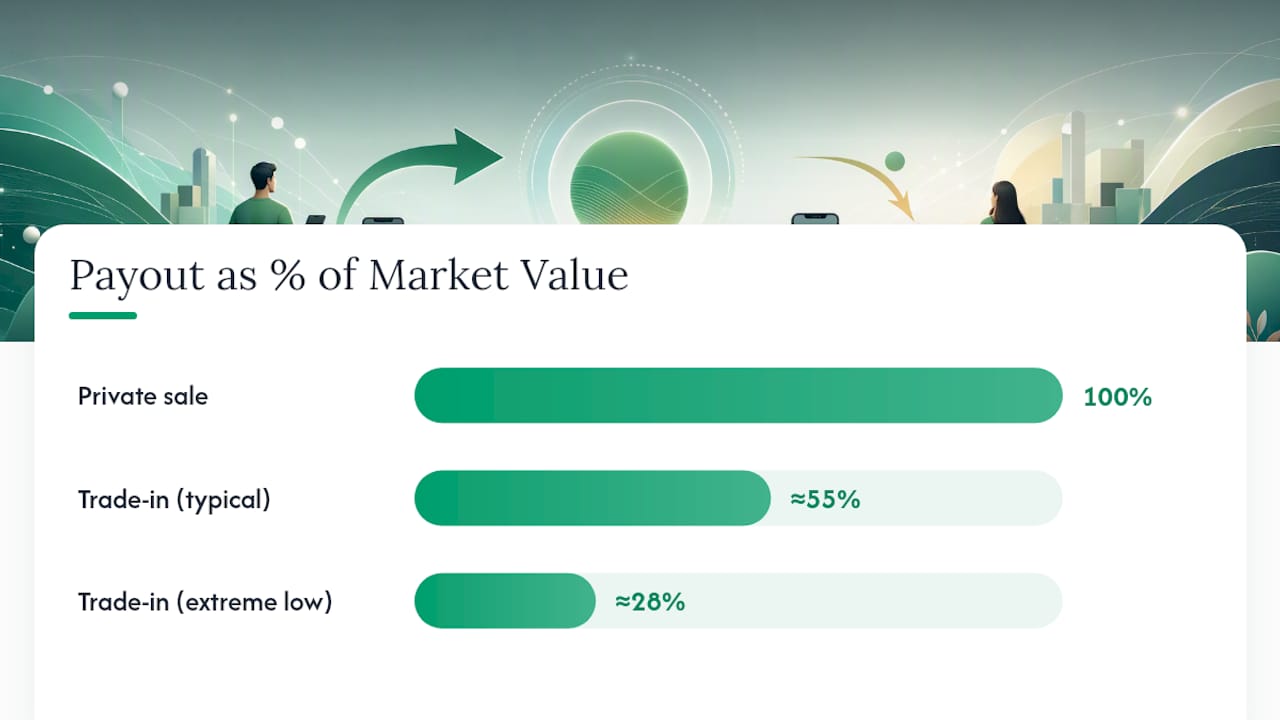 Diagram comparing trade-in and private sale aspects
