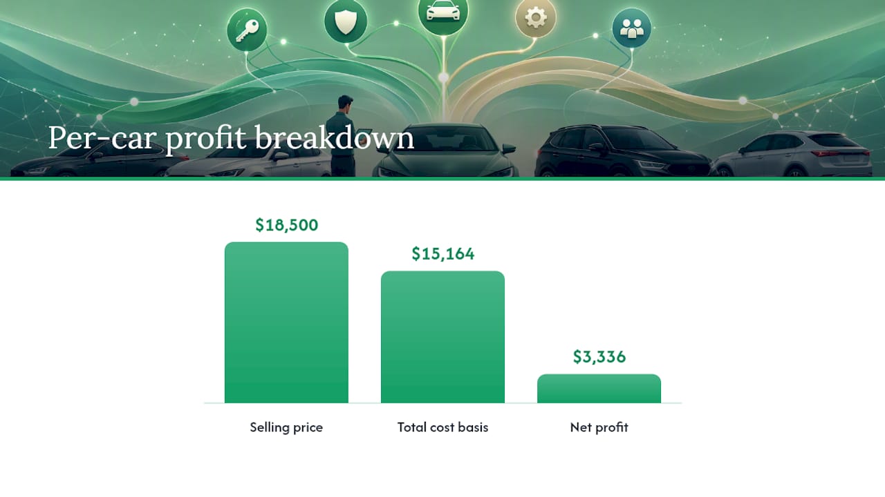 Diagram of per-car profit calculation components