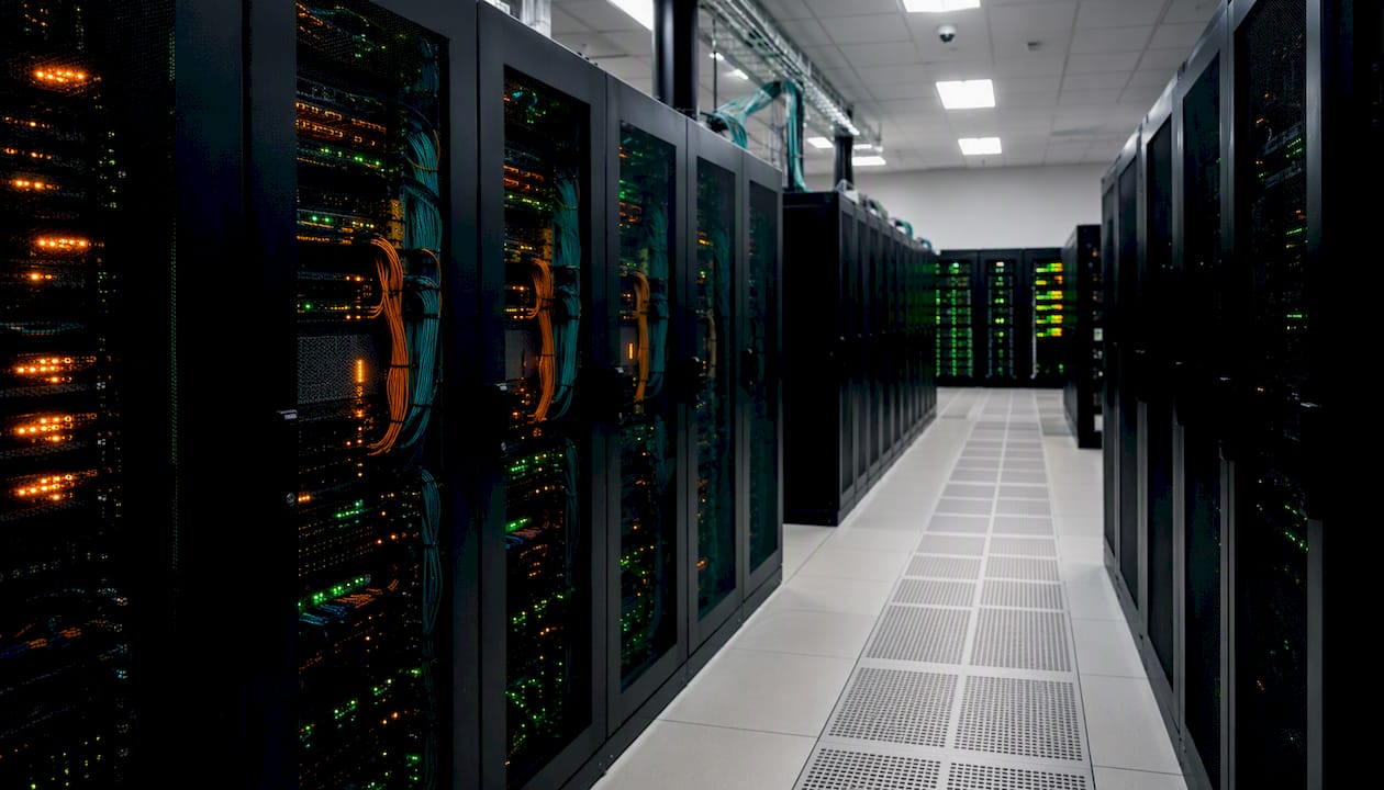 Server racks in military data center