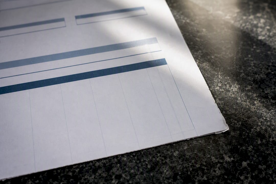 Close-up of bank statement page layout