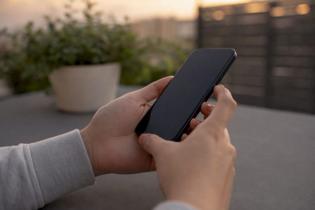 Hands initiating certified data wipe on phone