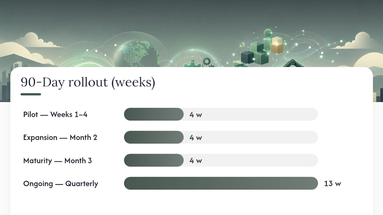 Phased 90-day ecommerce automation timeline