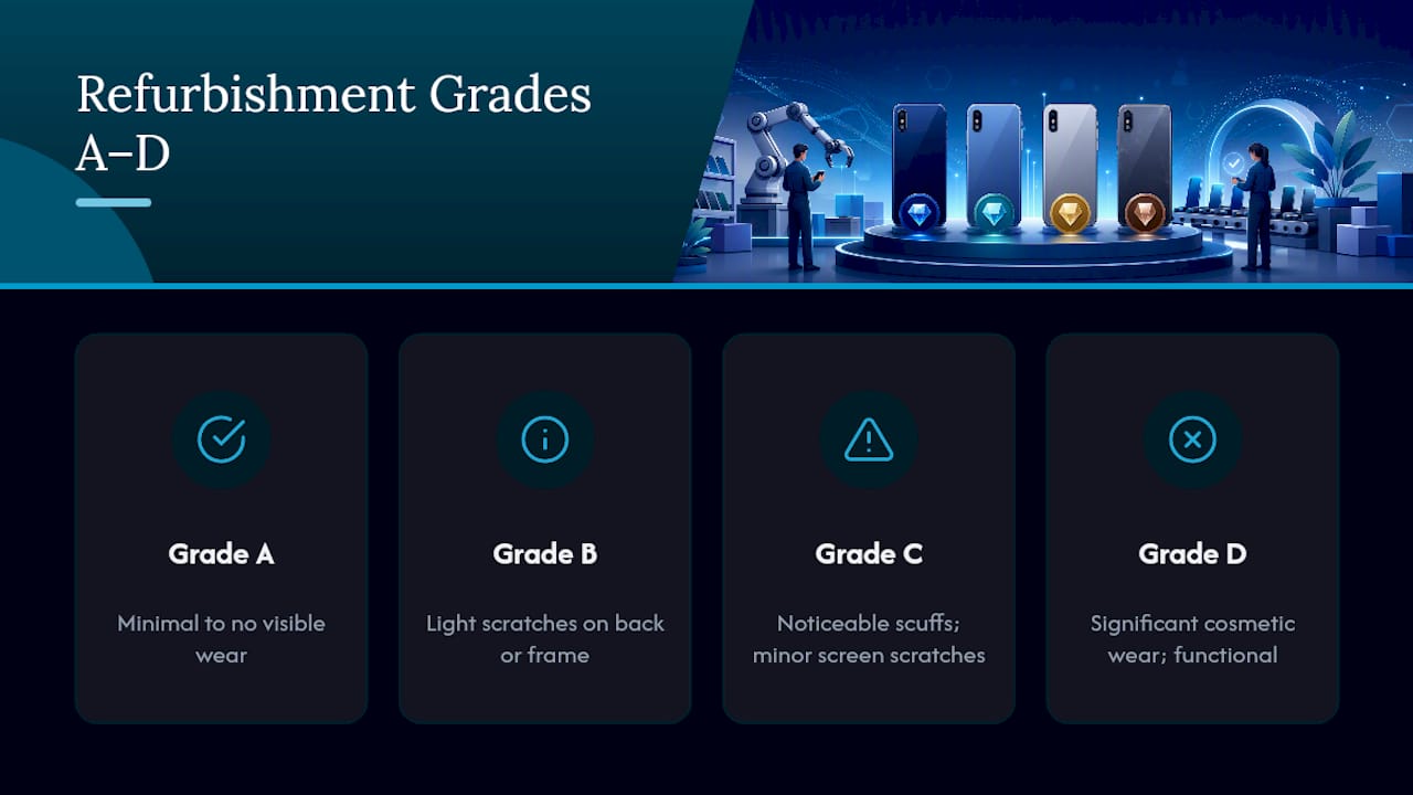 Diagram showing refurbishment grades A to D