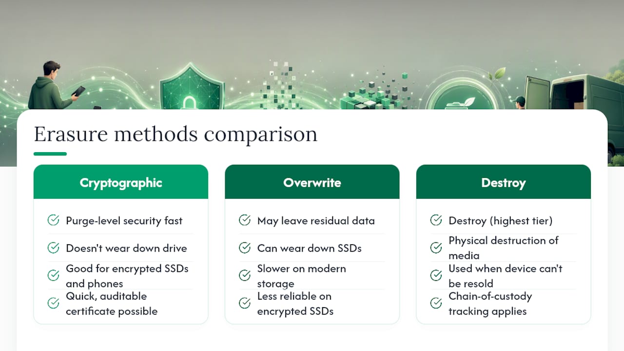 Diagram of NIST 800-88 data erasure standards