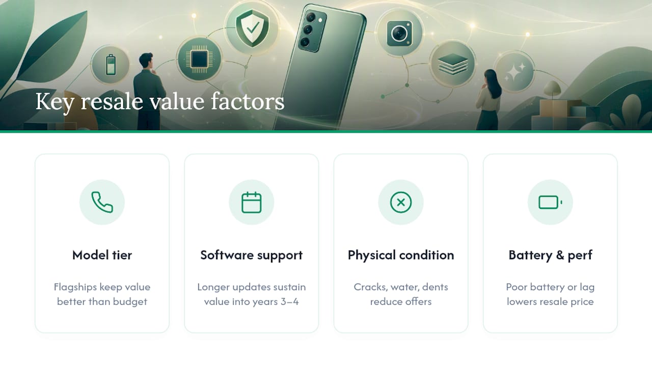 Diagram of factors affecting Android phone resale value