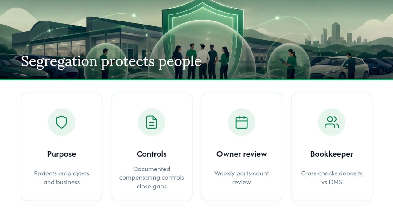 Segregation of duties protects people, not just profit — overview diagram