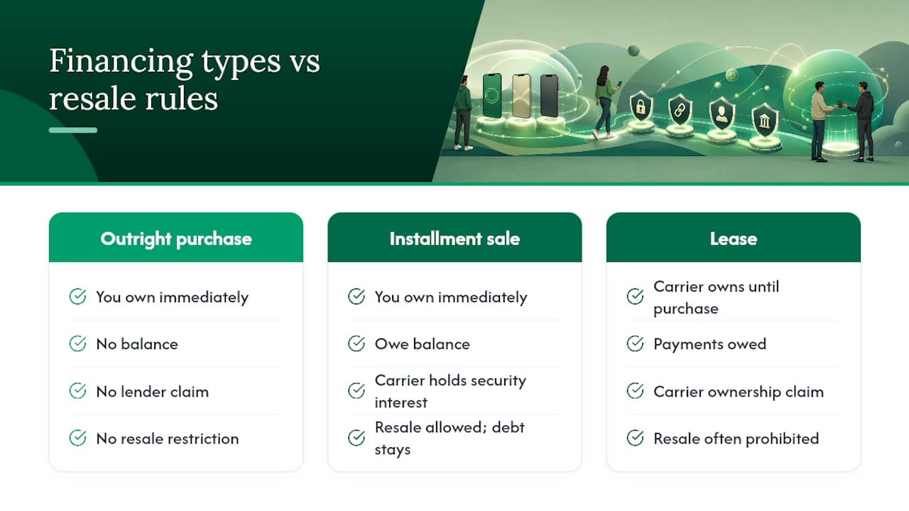 Comparison of three phone financing structures