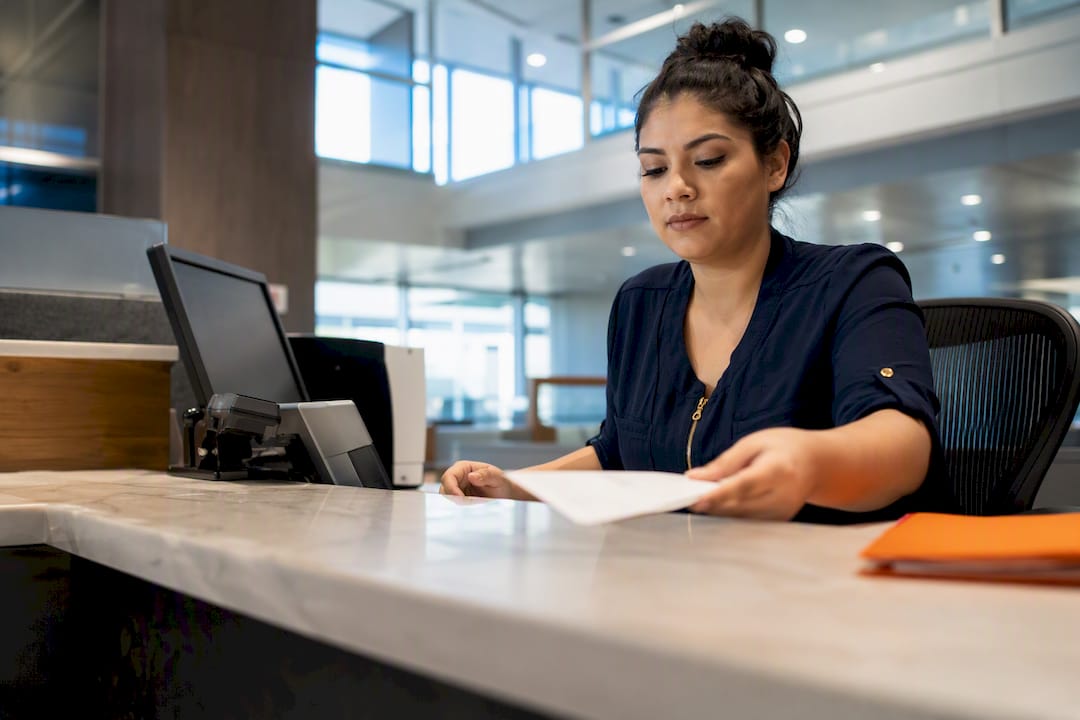 County tax collector processing property tax payment