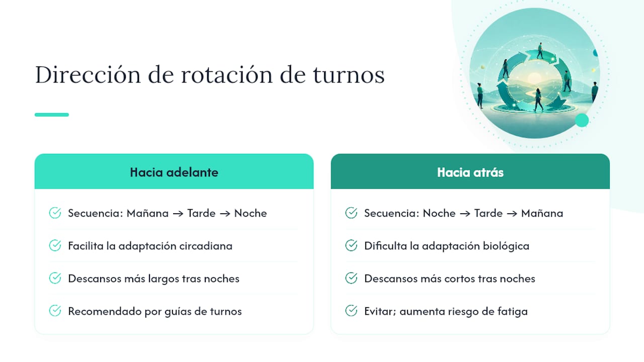 Diagrama de rotación progresiva y períodos de descanso