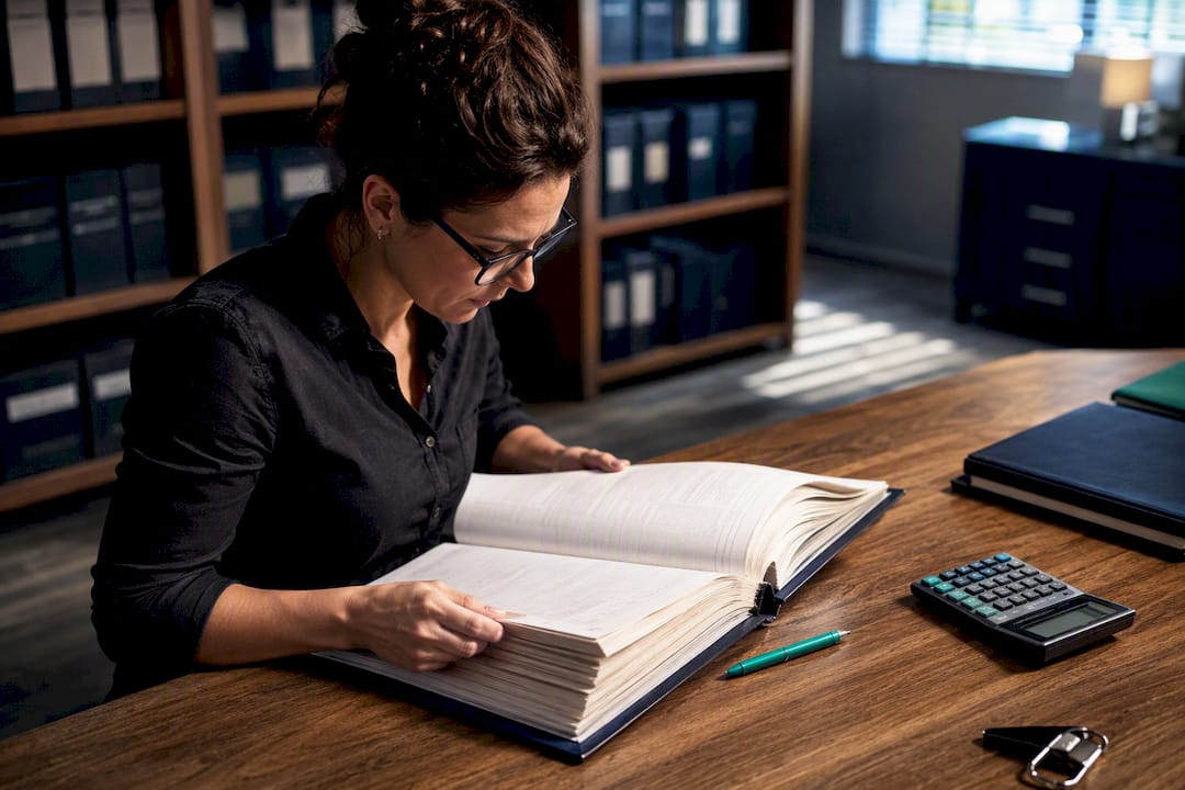 Dealer ledger and calculator for accounting review
