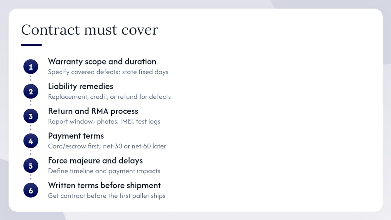 Six essential bulk phone contract provisions
