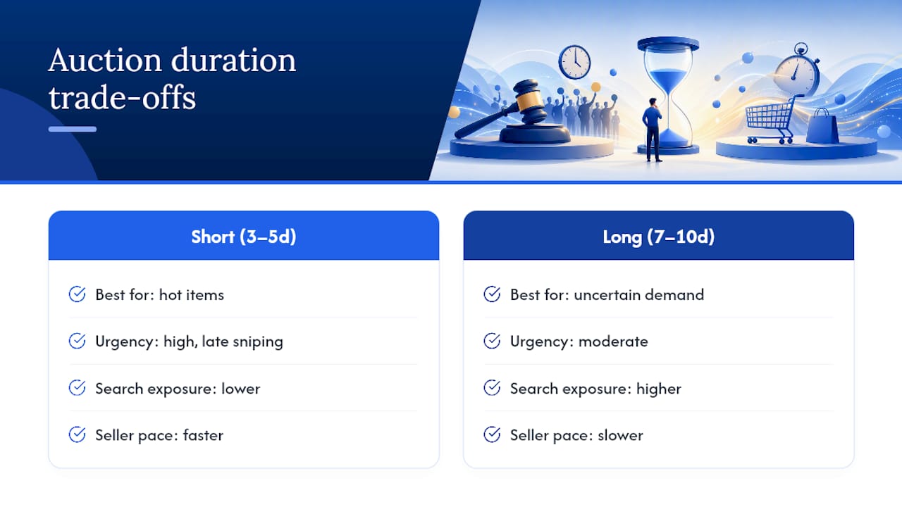 Auction duration choices by demand confidence