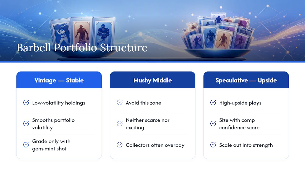 Barbell portfolio structure for sports cards